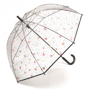 Przezroczysty w kropki i serca